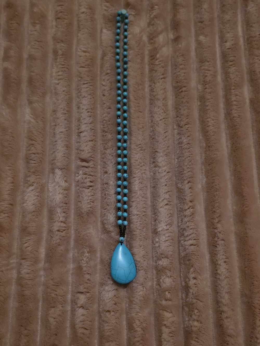 Source Unknown Turquoise Teardrop Beaded Necklace